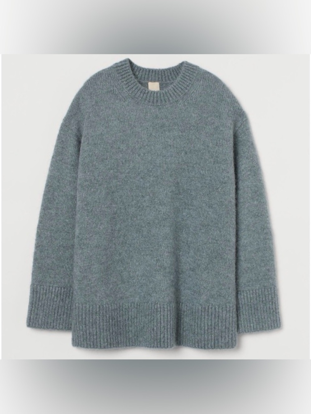 H&M Women's Alpaca Blend Crewneck Sweater in Heather Teal